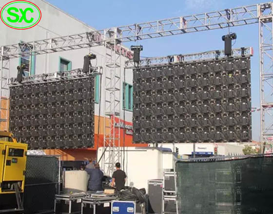 Big Hanging Led Display Advertising / High Definition Rental Led Screen Indoor P4.8