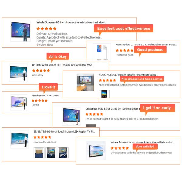 55 65 75 85 100 Inch Touch Screen Interactive LED Panel Dual Operating System Smart Board Interactive Whiteboard for Education