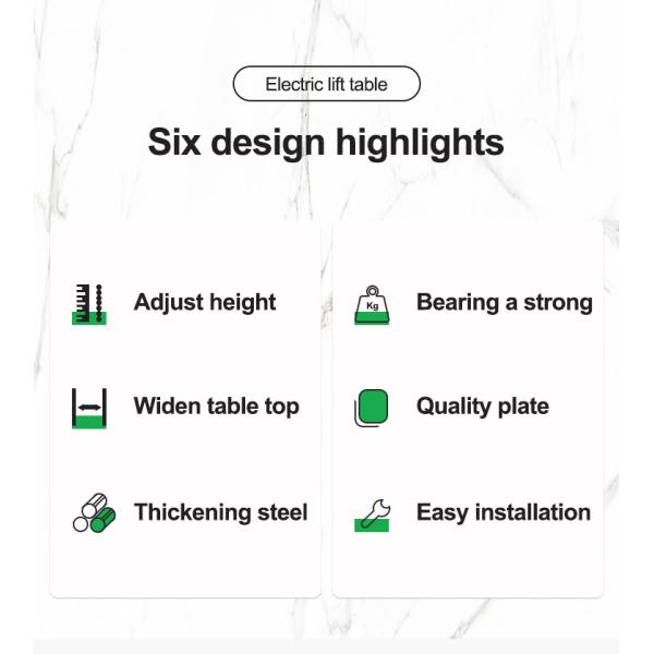 Electric Height Adjustable Desk Frame 710mm Single Motor 2 Stage Modern Design Style