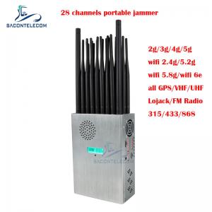 China 27 Antennas Portable Mobile Phone Signal Jammer 28w For Wifi GPS FM Radio on sale