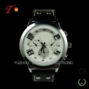 China Fashion PU Leather Strap Quartz Wrist Watch sports watch  for Men on sale