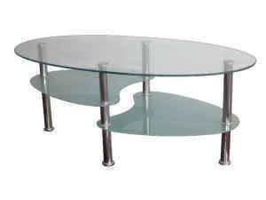 oval tempered glass coffee table xyct-007