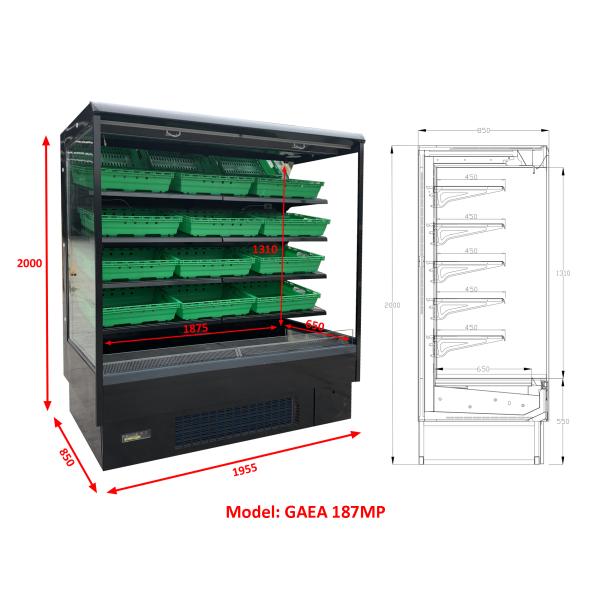 Multideck Open Front Dairy Merchandiser Chiller With LED Lighting