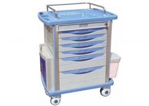 China Multi-Function Hospital Nursing Equipment ABS Medicine Trolley Cart With Drawers , Lock (ALS-MT134) on sale
