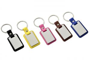 Buy cheap Rectangle PU Leather Key Chain Custom Logo Debossing / Digital Printing product