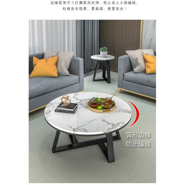 Custom Made Nordic Marble Modern Simple Living Room Round Size Tea Table