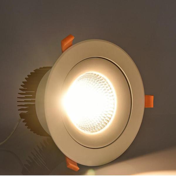 360 degree adjustable led cob downlight dimmable 30w 40w 50w recessed downlight