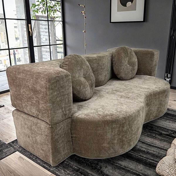Modern Marsiling Integrated Sectional Sofa Bed Cross-Border Design Three-Seater Compressed Fabric Sponge for Living Room School