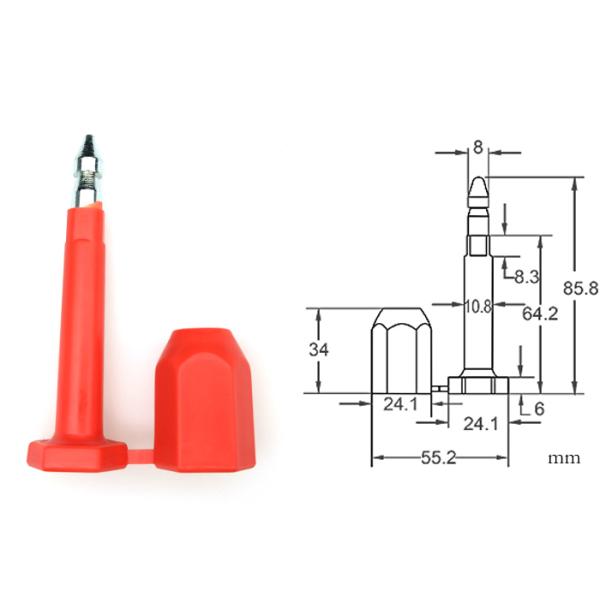 Secure Disposable Bolt Security Seals 16.4KG Tensile Strength For Shipping Containers