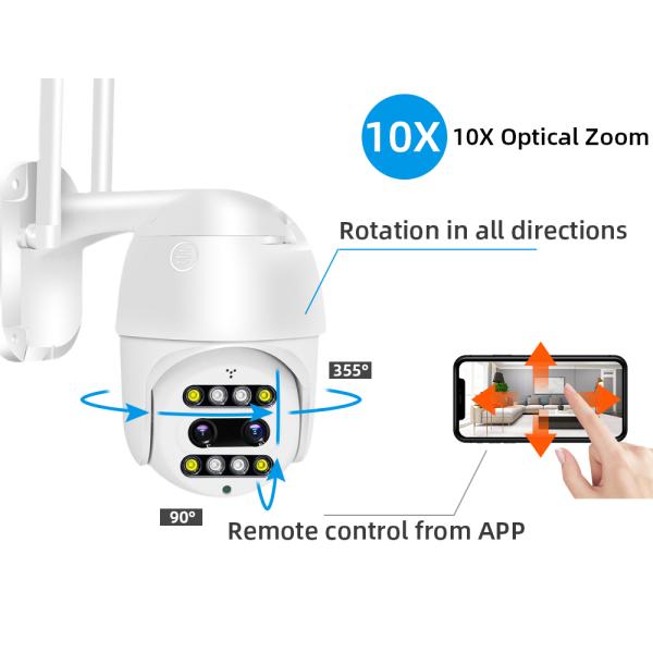 Carecam Pro 10X Zoom Dual Lens Night Vision Camcorder Security Wireless Wifi Cctv Camera