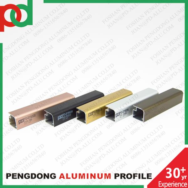 Customizable Cutting Service Wooden Grain Colour Aluminium Profiles For Wardrobe Sliding Door Frame Track Rail Top Bottom