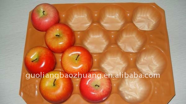 Black Plastic Apple Fruit Packaging Tray PP Fruit Tray Liner for Manufacturer