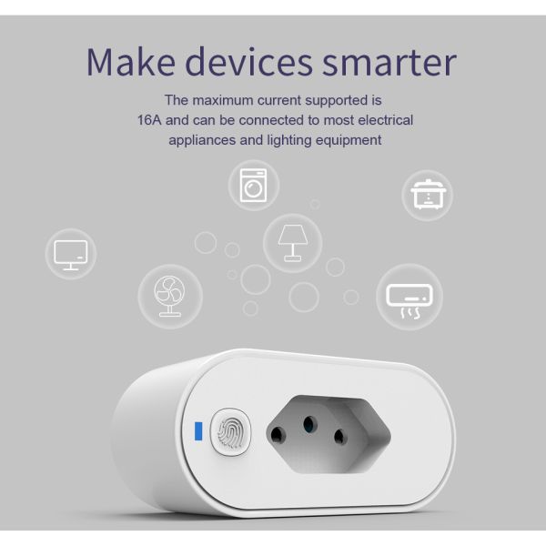Brazil Type N ZigBee 3.0 Smart Wiring Devices Plugs Energy Saving Mesh Repeater 3520W 220V