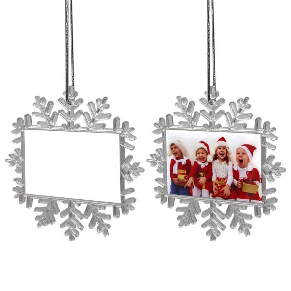 Personalised Christmas Tree Decorations Plastic Sublimation Snowflake Blank Sublimation Christmas Ornaments