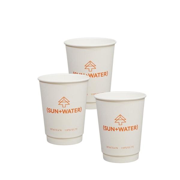 Wholesale custom printing logo disposable double-layer coffee hot drink paper cup with lid
