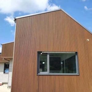 Wood Plastic Composite Exterior Wall Panel Co Extruded Fluted WPC Cladding Panel