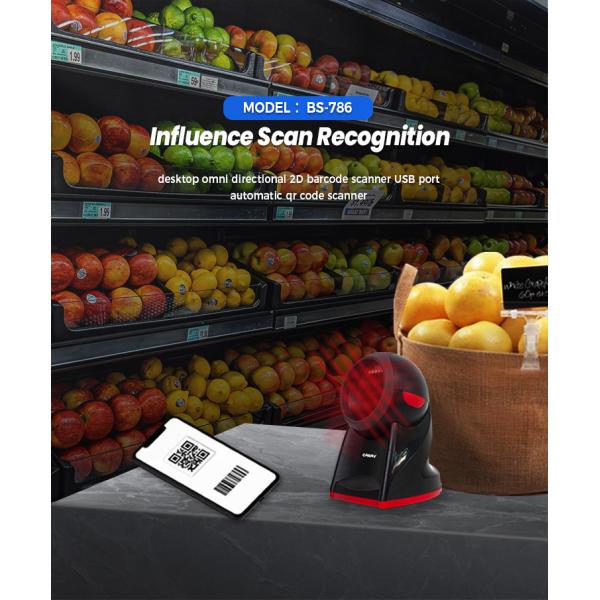 Desktop Omni Directional 60fps POS Barcode Scanner 4 mil Precision