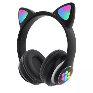 Buy cheap Black Bluetooth Cat Headphones , Foldable Wireless Bluetooth Headphones product