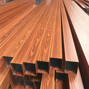 China Wood Grain Aluminum Tube Extrusions For Making Out door Fencing,UV Protection Powder Coating Transfer Aluminum Extrusion on sale