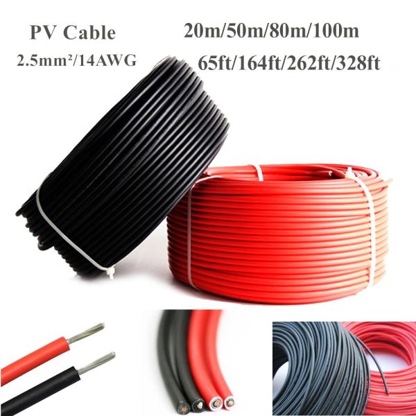 Sample Red Black 4mm 6mm 8mm 10mm 1000V 1500V DC Solar PV Cable Solar Panel Wire Cable