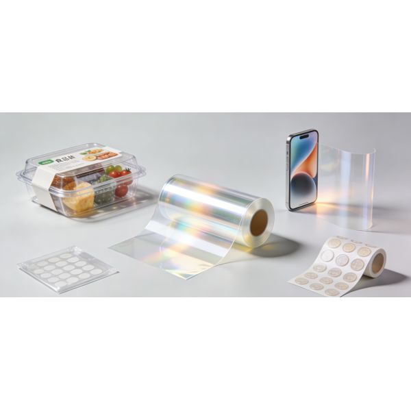 Transparent PET Film Roll with High Optical Transparency, Excellent Dimensional Stability, and Corona Treated Surface for Industrial Applications