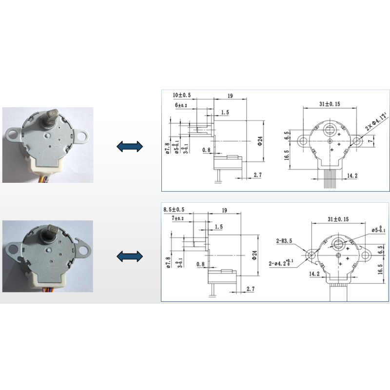 28BYJ-48 Geared Stepper Motor with 5.625° Step Angle Customizable for Smart Home Applications