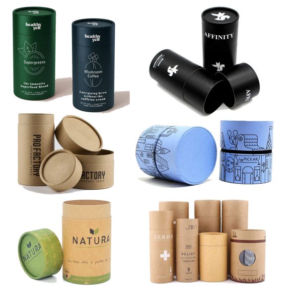 Food-grade paper tube boxes, custom-made round packaging, tea paper tubes, environmentally friendly packaging.