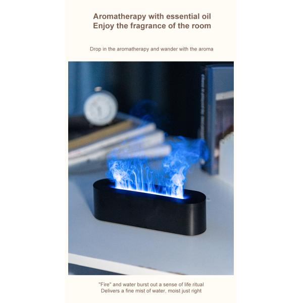 HOMEFISH Flame Humidifier Aromatherapy Machine 150ML Capacity RGB Flame Effect for Bedroom Desktop