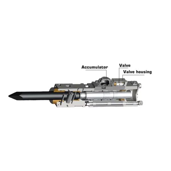 Rock Drill Excavator Box Type Hydraulic Breaker Hammer Attachment 68mm Chisel