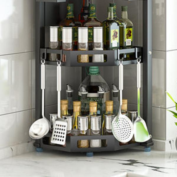 SS201 Kitchen Corner Shelf 3 Tier Spice Rack Organizer Bathroom Storage Space Saving