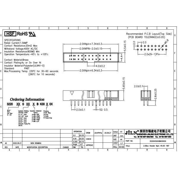 Male Shrouded PCB IDC Socket Box Header Connector PA6T For Cars