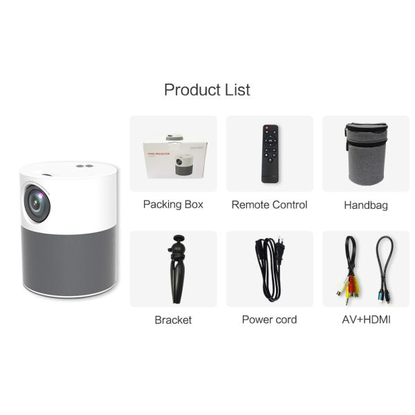 M1 Mini Full HD Android Projector Unique Cylindrical Projector with Free Carry Bag / Mini Tripod