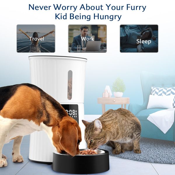 Automatic Smart Eco-Friendly Plastic Pet Feeder with Charge Remote Control Timed Dog Food Dispenser