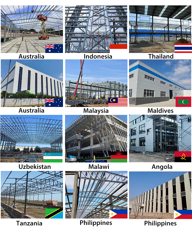 Q235B Steel Grade Customized Steel Structure Warehouse with Earthquake Resistance Grade 8 and Galvanized Surface Treatment