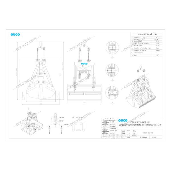 GA Drawing of OUCO 8m3 Grab