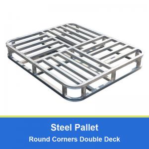 Buy cheap Round Corners Double Deck Steel Pallets For Warehouse Storage  Logistic Transport Steel Pallet product