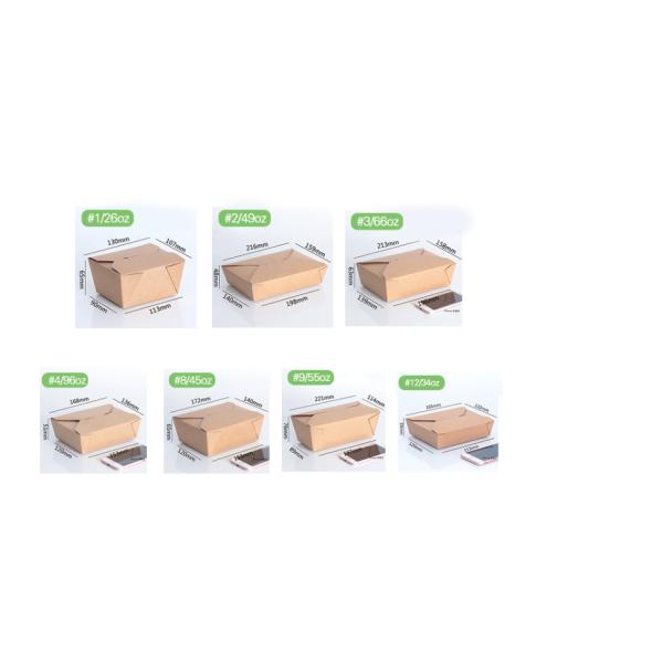 Biodegradable Printed Paper Take Away Box Disposable 55oz