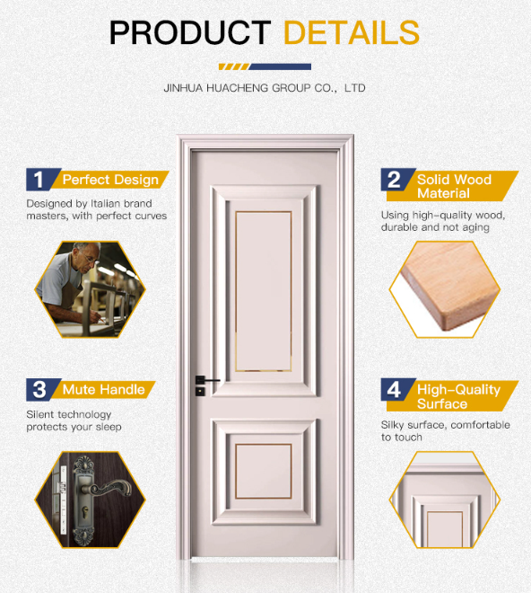 Modern Soundproof Fire Rated Bedroom Doors With Polymer Core