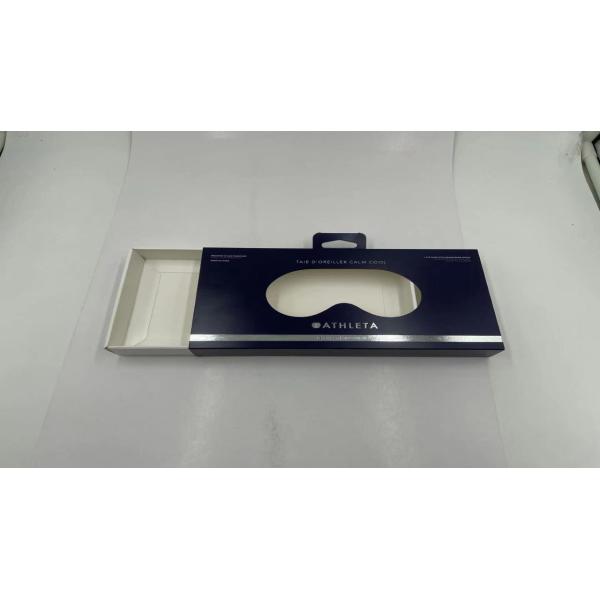 Custom Logo UV Sliding Packaging Paper Drawer Eye Mask Gift Box With Handle Luxury