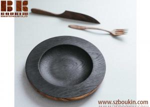 Buy cheap Oak plate for second courses Wooden plate Black wood plate wooden plate Gift for mom kitchen Wood product