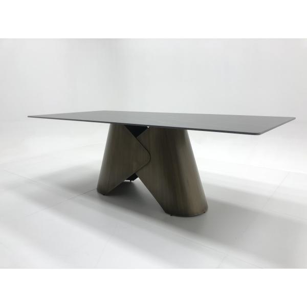 Italian Household Dining Room Furniture Stainless Steel Frame Marble Top Dining Table Set