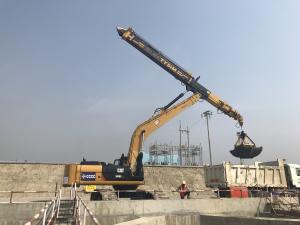 China Excavator Clamshell Bucket KM220 Telescopic Arm Attachment For Foundation Work on sale