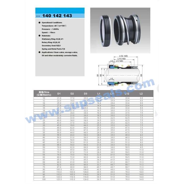 Elastomer Bellow Mechanical Seal Vulcan Type 142