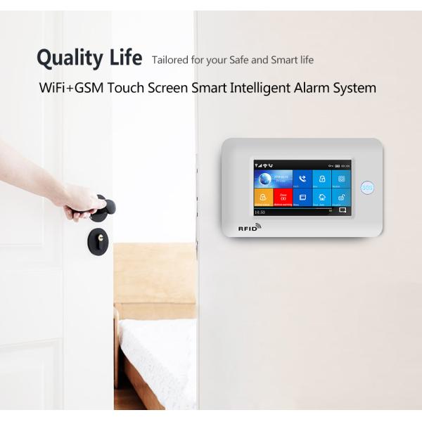 433Mhz WIFI GSM Alarm System 1900mHA Smart Alarm Sensor Touch Screen