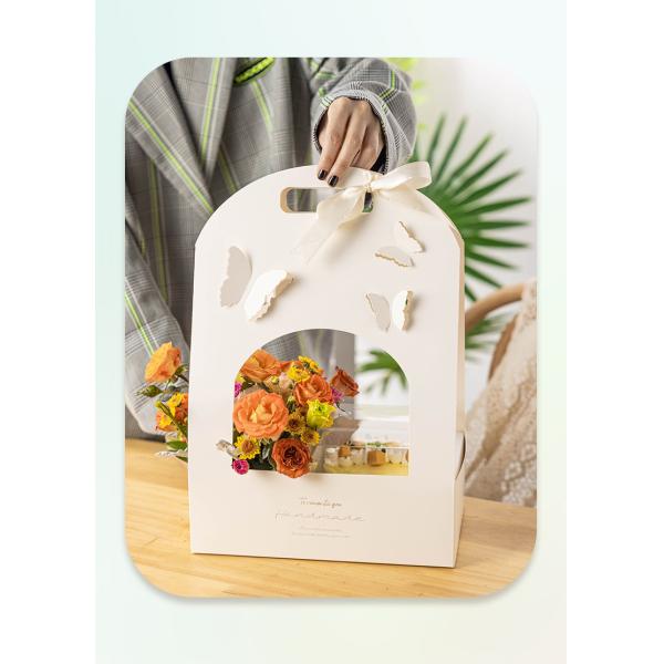 Custom Logo Hand Gift Butterfly Box for Creative Wedding Flower Basket Packaging