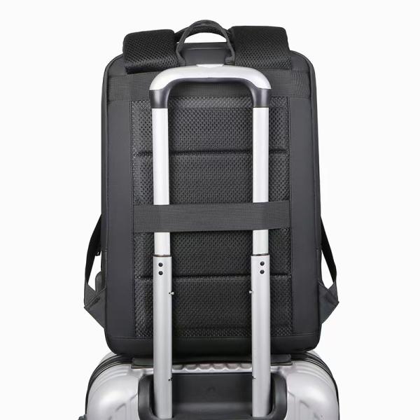 Business Laptop Double Shoulder Bag Large Capacity Multifunctional Men's Backpack with Soft Handle and Plain Pattern Type
