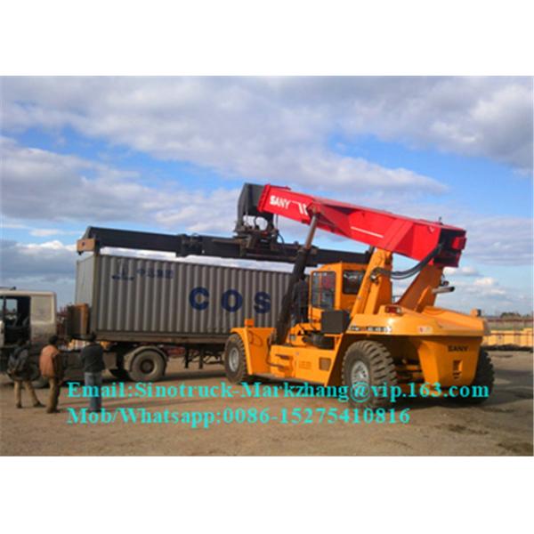 Yellow Port Handling Equipments Forklift Reach Stacker With Cummins VOLVO Diesel Engine