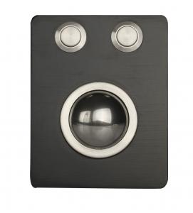 China Mini Compact Industrial Black Metal Trackball with 2 Robust mouse Buttons on sale