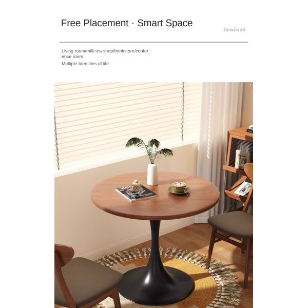 Living Room Coffee Table Household Small Round Table Coffee Table Tulip Design Durable Corner Table with Carbon Steel Frame