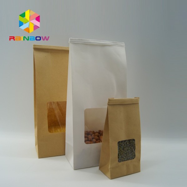 Individual Small Snack Food Packaging Customized Brown Kraft Paper For Popcorn